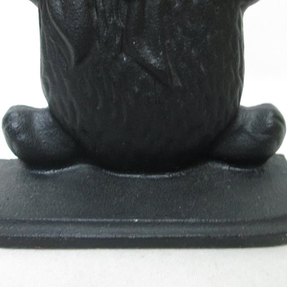 Cast Vintage Iron Teddy Bear Bookend Doorstop black 6.5 inches tall 2.7 pounds - Picture 5 of 11